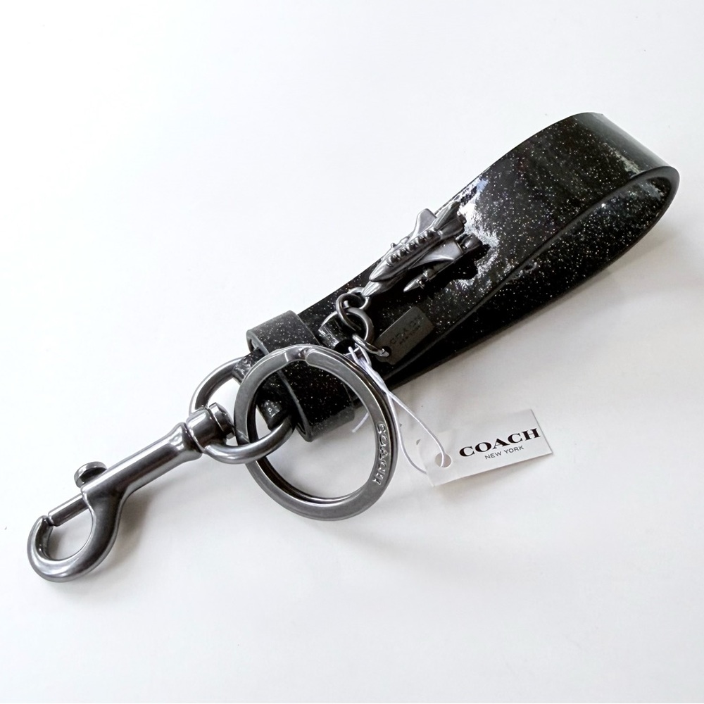 NWT Coach x NASA Limited Edition Glitter Patent Key Fob/Bag Charm